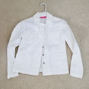 Cappagallo White Cotton Blend Jacket